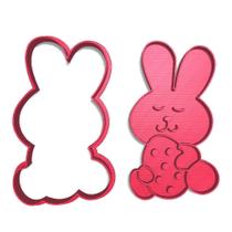 Kit Cortador e Marcador Pasta Páscoa Coelho Abraço Ovo