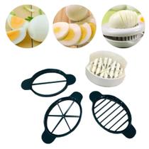 Kit Cortador Fatiador de Ovos Cozidos Com Base 3 Opções de Corte Cozinha Gourmet Profissional Prana