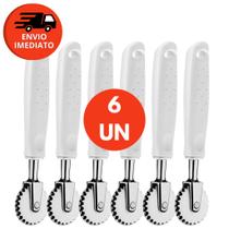 Kit Cortador Inox Para Massas Pasteis Pizza Fogazza Utensílio Carretilha Corta E Fecha Massas Feira