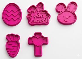 KIT Cortador marcador PASCOA COELHO OVO CENOURA CRUZ Biscoito BISCUIT massa, massinha modelar confeitaria
