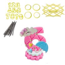 Kit Cortador Numero Marcador Para Vela de Biscuit Pavio Mágico BlueStar