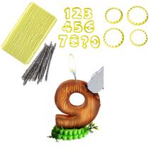 Kit Cortador Numero Marcador Para Vela de Biscuit Pavio Mágico BlueStar