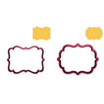 Kit Cortador Pasta Biscoito Bolo Princesa Moldura Clássico Retro Vintage Elegante 2pc