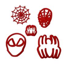 Kit Cortadores 3D Herói Homem Aranha Teia Spider Man