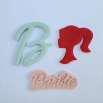 Kit Cortadores Barbie Silhueta Rosto Logo