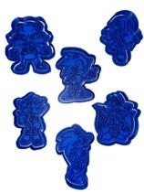 Kit Cortadores de Biscoito Tema Sonic 6 Peças Impressão 3D em PLA Azul