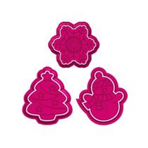 Kit Cortadores e Carimbo - Floco de Neve, Boneco de Neve e Árvore de Natal - Ref. 1017 - 3 unidades - RR Cortadores - Ri Kit Cortadores e Carimbo - Floco de Neve, Boneco de Neve e Árvore de Natal - Ref. 1017 - 3 unidades - RR Cortadores - Ri