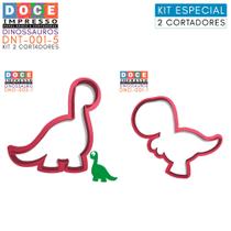 Kit Cortadores Festa Infantil Dinossauros TRex Baby Dino 2 peças Kit Cortadores Festa Infantil Dinossauros TRex Baby Dino 2 peças