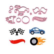 Kit Cortadores Hot Wheels Itens 5cm Mod 2 Completo