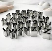 Kit Cortadores Inox Alfabeto 26 Peças KeHome Confeitaria Letras Biscoitos Bolos Cozinha Kit Cortadores Inox Alfabeto 26 Peças KeHome Confeitaria Letras Biscoitos Bolos Cozinha