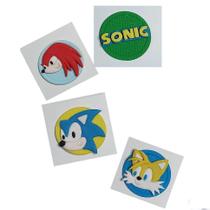 Kit Cortadores Personagens Sonic Game 5cm Com Logo