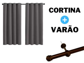 Kit Cortina 2,60x1,40 Com Varão 2 Metros Incluso Tecido Oxford Sala Quarto