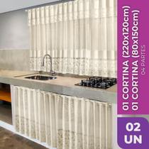 Kit Cortina De Cozinha Em Renda Para Janela e Pia Balcão de Renda Tulipa Kit Cortina De Cozinha Em Renda Para Janela e Pia Balcão de Renda Tulipa