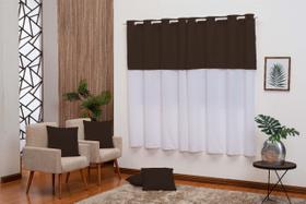 Kit cortina oxford realeza 3,00 X 2,50m + 4 capas de almofada Marrom