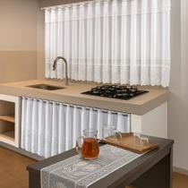 Kit Cortina Renda para Janela e Pia Armário Balcão e Toalha Trilho Caminho de Mesa 40x160 Decoração Tulipas Kit Cortina Renda para Janela e Pia Armário Balcão e Toalha Trilho Caminho de Mesa 40x160 Decoração Tulipas