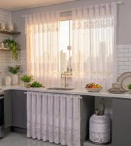 Kit Cortinas de Cozinha Renda Cortina Janela 1,20x2,20m - Cort Pia 0,80x1,50m + Capa de Botijão Decoração Tulipa Branca - SouTextil Kit Cortinas de Cozinha Renda Cortina Janela 1,20x2,20m - Cort Pia 0,80x1,50m + Capa de Botijão Decoração Tulipa Branca - SouTextil