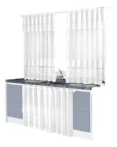 Kit Cortinas De Cozinha Soutextil Em Renda P/Janela E Pia Re