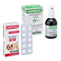 Kit Cortisol + Sarniran Sarnas,dermatite,corticoide Cães E Gatos