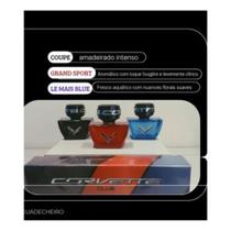 Kit Corvette Club Trio Colônias 50ml cada Amadeirado Aromático Especiado Couro Canela Cedro Sândalo