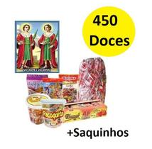 Kit Cosme E Damião Com 450 Doces + saquinhos p/ 50 pessoas