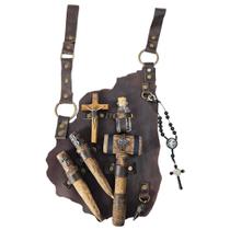 Kit Cosplay Caçador de Vampiros Couro Legítimo Completo Acessórios Eventos Medievais Realista
