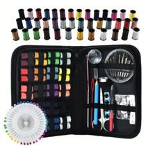 Kit costura 128 itens agulhas alfinete fios botao descosedor