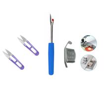Kit Costura 2 Tesoura Arremate 1 Desmanchado + Guia Magnético