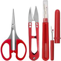 Kit Costura Abridor Casa Tesouras Arremate Pic Tecelão Red