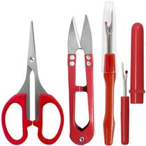 Kit Costura Abridor Casa Tesouras Arremate Pic Tecelão Red Kit Costura Abridor Casa Tesouras Arremate Pic Tecelão Red