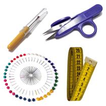 Kit Costura Alfinetes Fita Métrica Abridor De Casa Tesoura Arremate