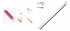 Kit Costura: Enchedor De Plumante + Vira Boneca Rosa + Agulha Vira Rolete Com Cano 1,6mm 42cm