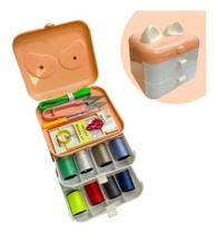 Kit Costura Viagem Completo C/ Maleta Agulhas Linhas Tesoura