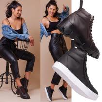 Kit Coturno Feminino Ankle Boot + Tênis Feminino Cano Longo, Oferecendo Versatilidade Em Diferentes Ocasioes.