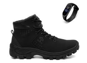 Kit Coturno Masculino Adventure Casual Reforçado + Relógio F