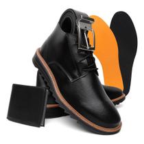 Kit Coturno Masculino Sola Moderna Tratorado Derby Novidade + Palmilha Brinde