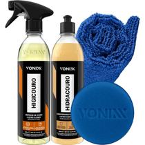 Kit Couro Vonixx Higicouro Hidracouro Limpeza e Hidratação Profunda para Bancos, Sofás, Jaquetas e Bolsas Kit Couro Vonixx Higicouro Hidracouro Limpeza e Hidratação Profunda para Bancos, Sofás, Jaquetas e Bolsas