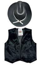 Kit cowboy colete e chapeu eva luxo envio imediato