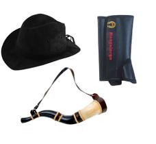 Kit Cowboy Infantil Festa Junina Chapéu + Berrante + Perneira Criança