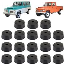 Kit coxim calço bucha cabine gabina e carroceria caçamba ford rural f75 (18 peças)