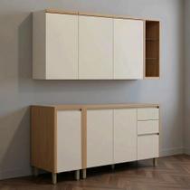 Kit Cozinha 160cm Aéreos Balcões Super Completo MDF
