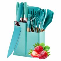 Kit Cozinha 19 Peças Verde para Casa e Organizaçao de Cozinha Completa, Prático, Funcional e Ideal para Uso Diário - Woofs