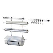 Kit Cozinha 2 Peças Barra 45cm De Parede Suporte Porta Rolo Triplo Papel Toalha Cromado - Future Kit Cozinha 2 Peças Barra 45cm De Parede Suporte Porta Rolo Triplo Papel Toalha Cromado - Future