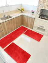 Kit Cozinha 3 Pçs Tapete Passadeira Em Carpete Aveludado Ver Kit Cozinha 3 Pçs Tapete Passadeira Em Carpete Aveludado Ver