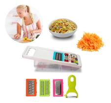 Kit Cozinha 4 Faca Gourmet Ralador Fatiador Tesoura