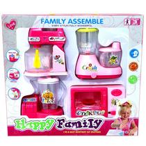 Kit Cozinha 4 peças Eletrodoméstico Happy Family Brinquedo