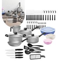 Kit Cozinha 47 Peças Tramontina Completo Starflon Max Antiaderente em Alumínio