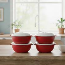 Kit Cozinha 4x Potes Saladeira 3L Com Tampa Plástico Resistente FREE BPA Porta Alimento Kit Cozinha 4x Potes Saladeira 3L Com Tampa Plástico Resistente FREE BPA Porta Alimento
