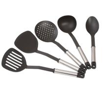 Kit Cozinha 5 Peças Antiaderente Resistente Cabo em Inox