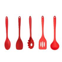 Kit Cozinha 5 Peças De Silicone Vermelho Utensílios Multiuso Mundiart Kit Cozinha 5 Peças De Silicone Vermelho Utensílios Multiuso Mundiart