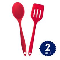 Kit Cozinha 6 Peças Silicone Colher Concha Espátula Resistente Calor